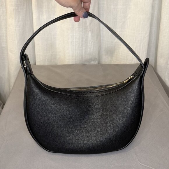 Crescent Crossbody Adjustable Shoulder/Clutch Bag, Black, Vegan Leather, NWOT - Picture 2 of 9